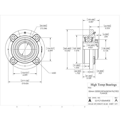 Picture of 85mm S2000 Expansion Piloted Flange Heavy Duty Bearing