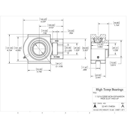 Picture of 1-15/16" S2000 Non Expansion Wide Slot Take Up Heavy Duty Bearing