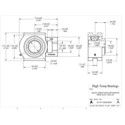 Picture of 50mm S2000 Non Expansion Wide Slot Take Up Heavy Duty Bearing