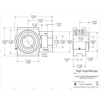 Picture of 60mm S2000 Non Expansion Wide Slot Take Up Heavy Duty Bearing