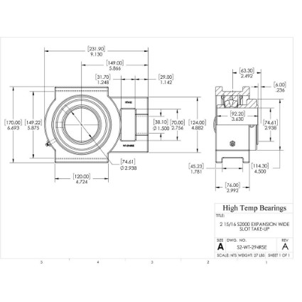 Picture of 2-15/16" S2000 Expansion Wide Slot Take Up Heavy Duty Bearing
