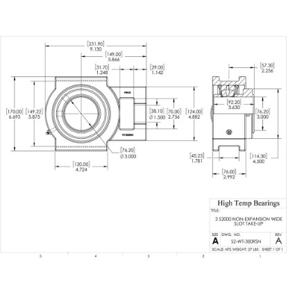 Picture of 3" S2000 Non Expansion Wide Slot Take Up Heavy Duty Bearing