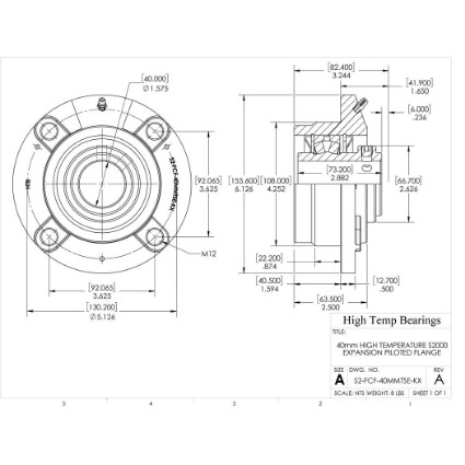 Picture of 40mm High Temperature S2000 Expansion Piloted Flange Heavy Duty Bearing