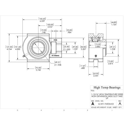 Picture of 1-15/16" High Temperature S2000 Non Expansion Wide Slot Take Up Heavy Duty Bearing