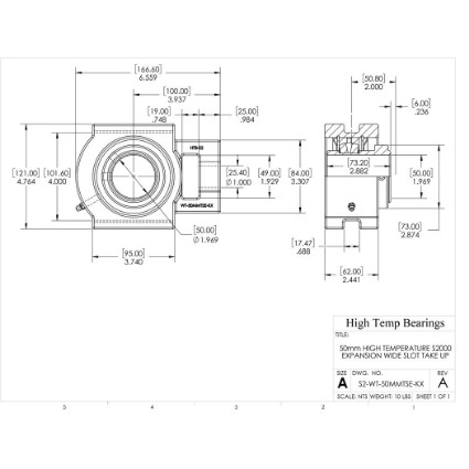 Picture of 50mm High Temperature S2000 Expansion Wide Slot Take Up Heavy Duty Bearing