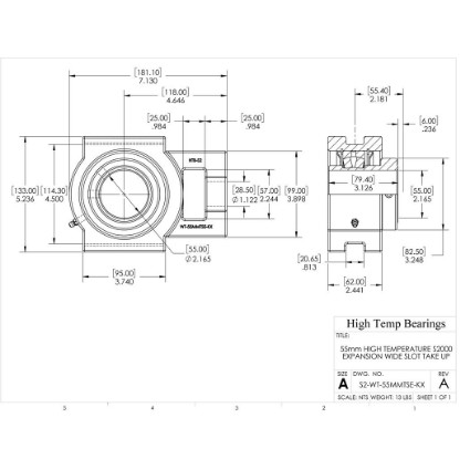 Picture of 55mm High Temperature S2000 Expansion Wide Slot Take Up Heavy Duty Bearing