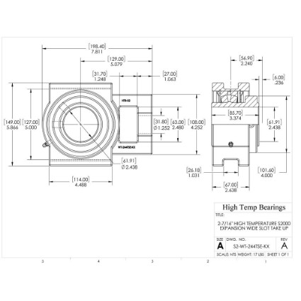 Picture of 2-7/16" High Temperature S2000 Expansion Wide Slot Take Up Heavy Duty Bearing