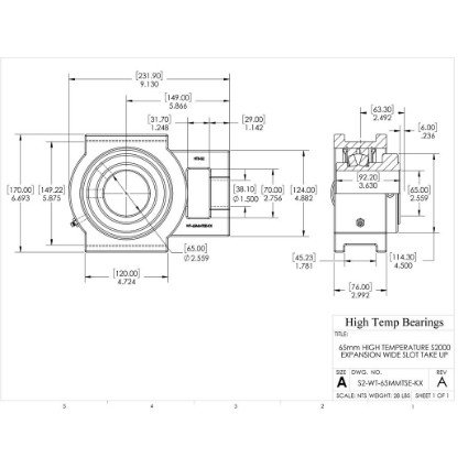 Picture of 65mm High Temperature S2000 Expansion Wide Slot Take Up Heavy Duty Bearing