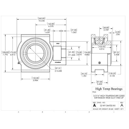 Picture of 3-7/16" High Temperature S2000 Expansion Wide Slot Take Up Heavy Duty Bearing