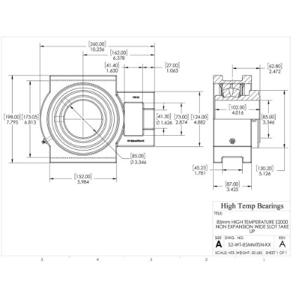 Picture of 85mm High Temperature S2000 Non Expansion Wide Slot Take Up Heavy Duty Bearing