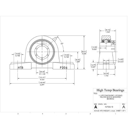 Picture of 1-1/8"Concentric Locking Pillow Block Mounted Bearing