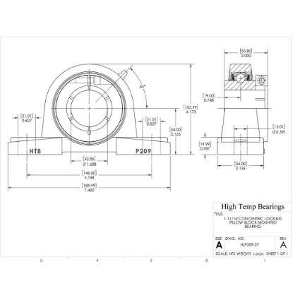 Picture of 1-11/16"Concentric Locking Pillow Block Mounted Bearing