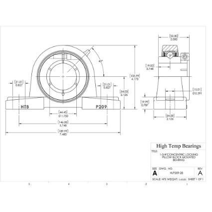 Picture of 1-3/4"Concentric Locking Pillow Block Mounted Bearing