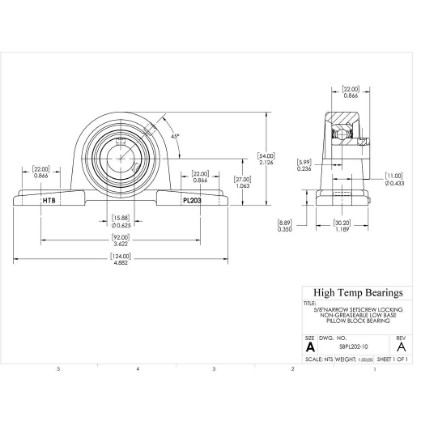 Picture of 5/8"Narrow Setscrew Locking Non-Greaseable Low Base Pillow Block Bearing