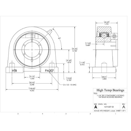 Picture of 1-1/4" 207 Concentric Locking Tap Base Mounted Bearing