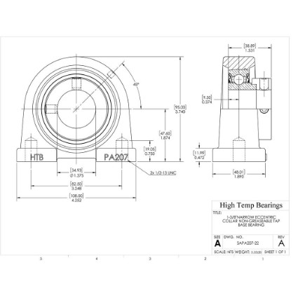 Picture of 1-3/8"Narrow Eccentric Collar Non-Greaseable Tap Base Bearing