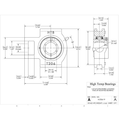 Picture of 1-3/16"Concentric Locking Take Up Mounted Bearing