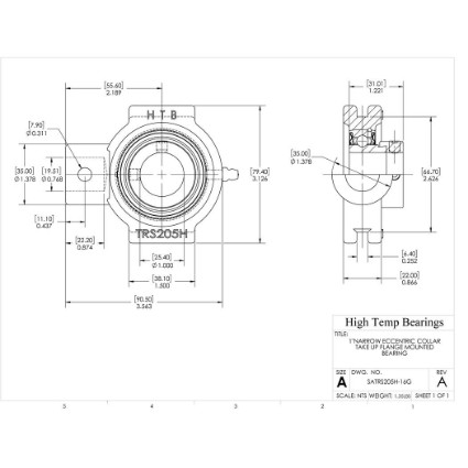 Picture of 1"Narrow Eccentric Collar Take Up Flange Mounted Bearing