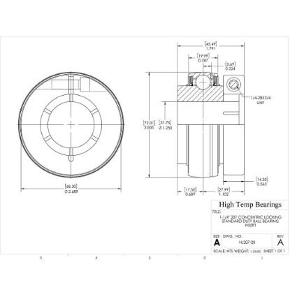 Picture of 1-1/4" 207 Concentric Locking Standard Duty Ball Bearing Insert
