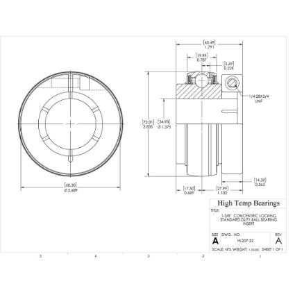 Picture of 1-3/8"  Concentric Locking Standard Duty Ball Bearing Insert