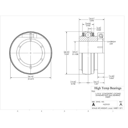Picture of 1-15/16"  Concentric Locking Standard Duty Ball Bearing Insert