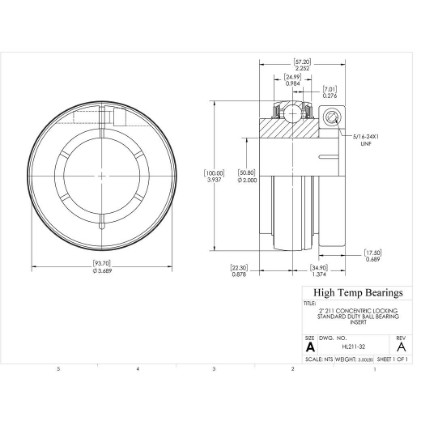 Picture of 2" 211 Concentric Locking Standard Duty Ball Bearing Insert