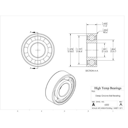 Picture of 15mm 6202 Deep Groove Open Ball Bearing