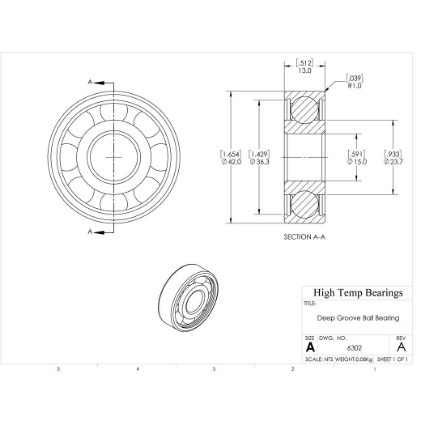 Picture of 15mm 6302 Deep Groove Open Ball Bearing