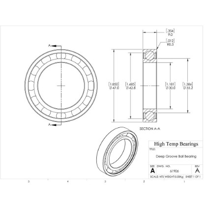 Picture of 30mm 61906 Deep Groove Open Ball Bearing