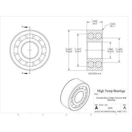 Picture of 25mm 4305 Double Row Ball Bearing