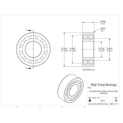 Picture of 70mm 4314 Double Row Ball Bearing