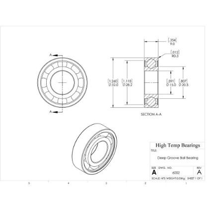 Picture of 15mm 6002 Deep Groove Open Ball Bearing