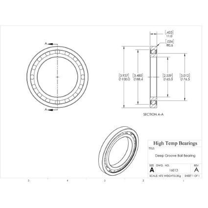 Picture of 65mm 16013 Deep Groove Open Ball Bearing