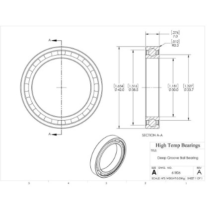 Picture of 30mm 61806 Deep Groove Open Ball Bearing