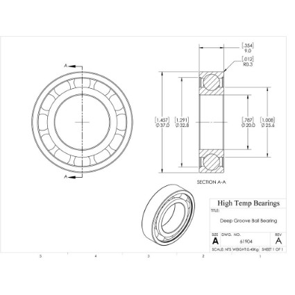 Picture of 20mm 61904 Deep Groove Open Ball Bearing