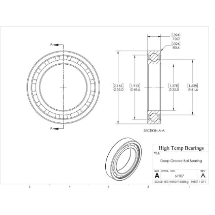 Picture of 35mm 61907 Deep Groove Open Ball Bearing