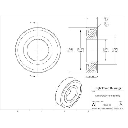 Picture of 15mm 16002 Deep Groove Shielded ZZ Ball Bearing