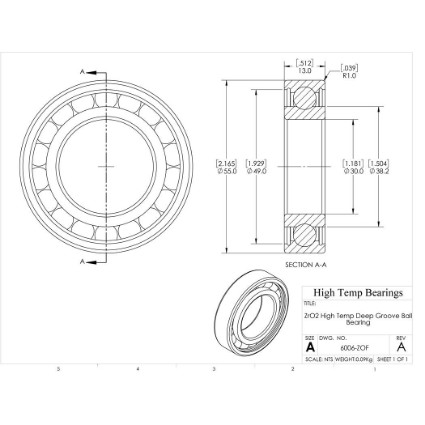 Picture of 30mm 6006 High Temperature 400 °C Ceramic Bearing