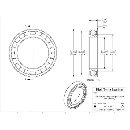 Picture of 65mm 6013 High Temperature 800 °C Ceramic Bearing