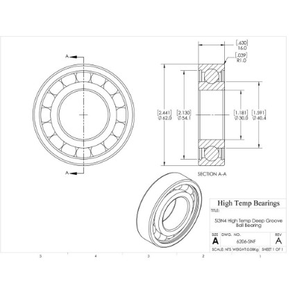 Picture of 30mm 6206 High Temperature 800 °C Ceramic Bearing