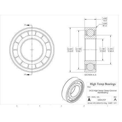 Picture of 30mm 6206 High Temperature 400 °C Ceramic Bearing