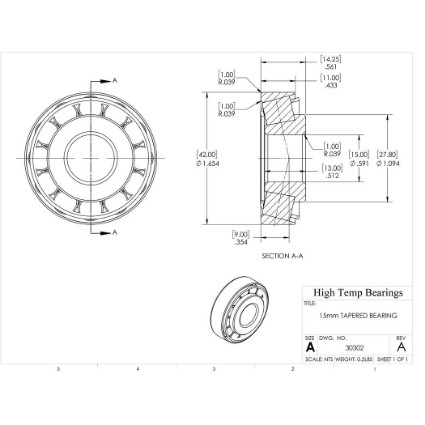 Picture of 15mm Tapered Bearing 30302