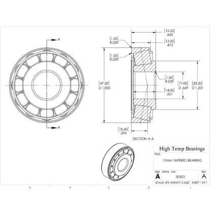 Picture of 17mm Tapered Bearing 30303