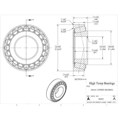 Picture of 25mm Tapered Bearing 30205