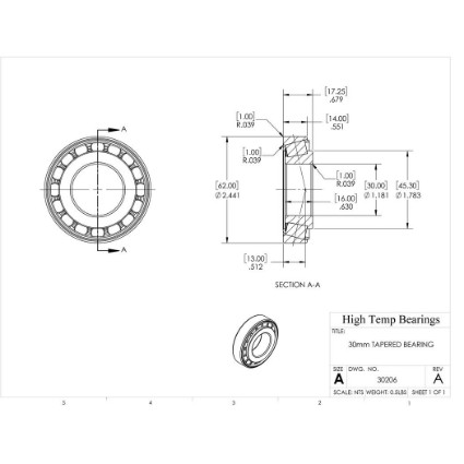 Picture of 30mm Tapered Bearing 30206