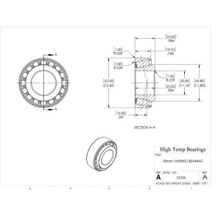 Picture of 30mm Tapered Bearing 33206