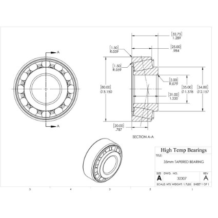 Picture of 35mm Tapered Bearing 32307