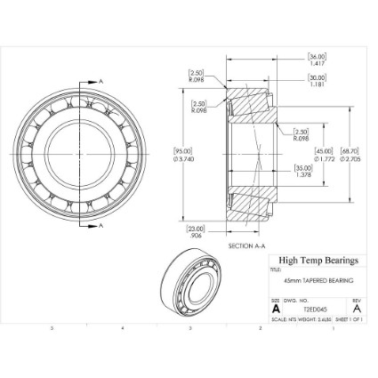 Picture of 45mm Tapered Bearing T2ED045