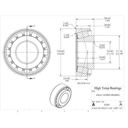 Picture of 45mm Tapered Bearing 32309