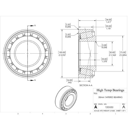 Picture of 50mm Tapered Bearing T2ED050